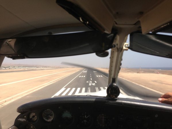 Seconds before touchdown at Fuerteventura airport