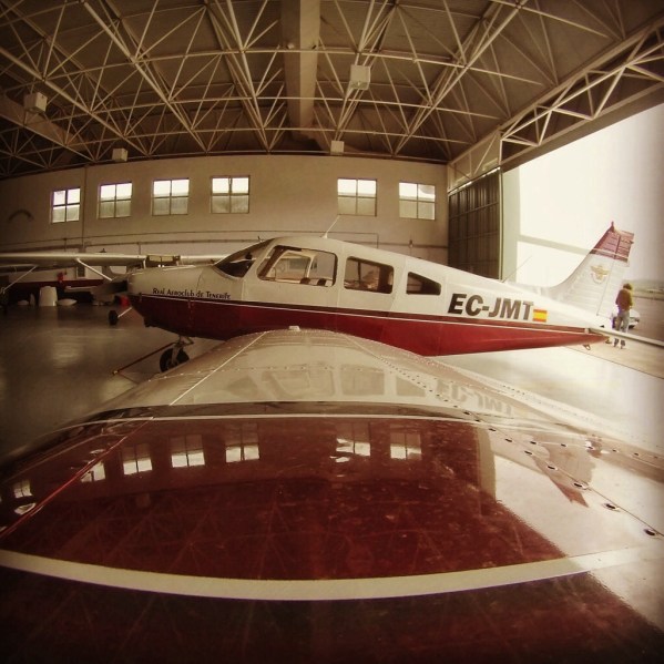 Preparations for the flight in the hanger