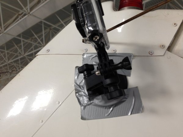 Gopro Hero White on the Rudder