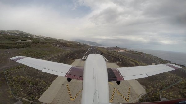Seconds before landing at La Palma