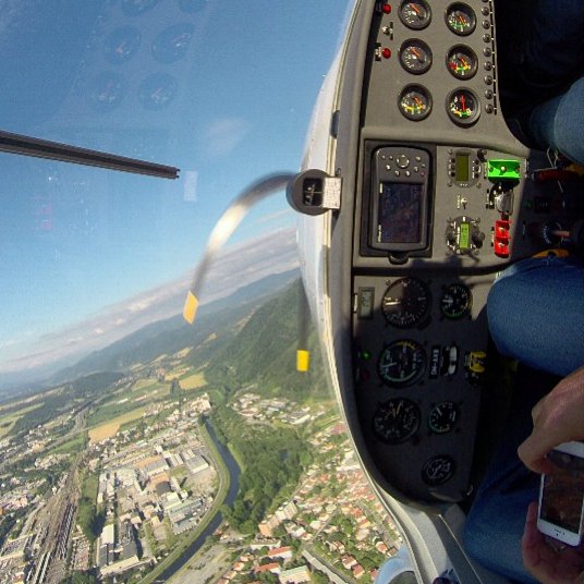 Steep turn over Banska Bystrica