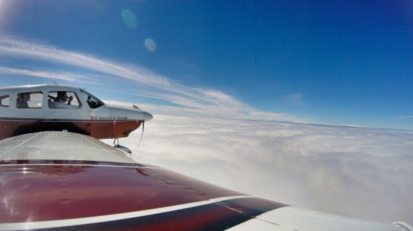 Over the sea of clouds at 8.500 feet