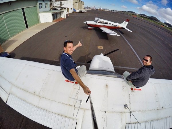 Best place to watch the Piper parking is from the wing of Cessna