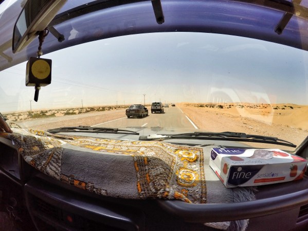On the road to our"desert shelter", This road continues to Senegal
