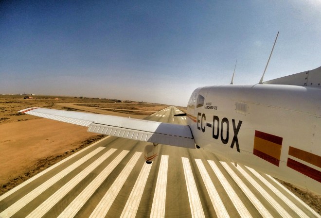 Seconds before touchdown at Al Aaiun (GMML)