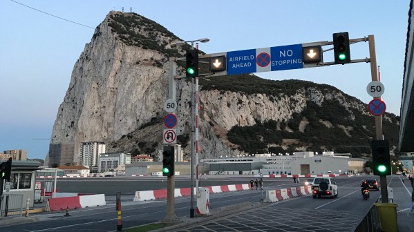 About to cross the RWY at Gibraltar airport
