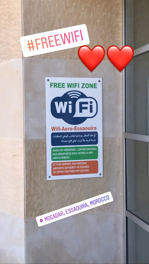 Free Wifi at Essaouira airport