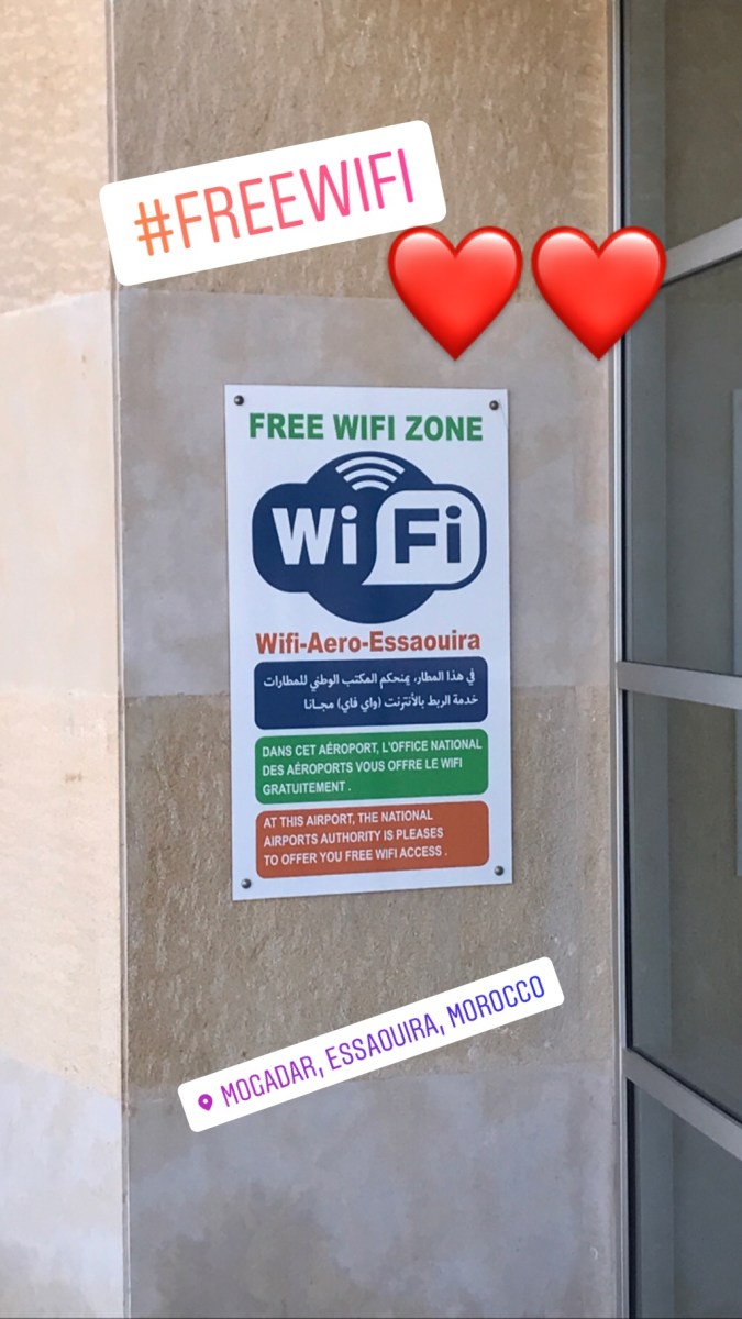 Free Wifi at Essaouira airport