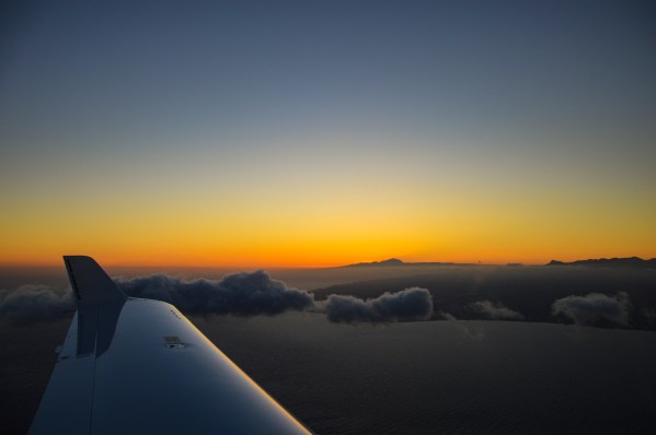 Reaching Gran Canaria at sunset