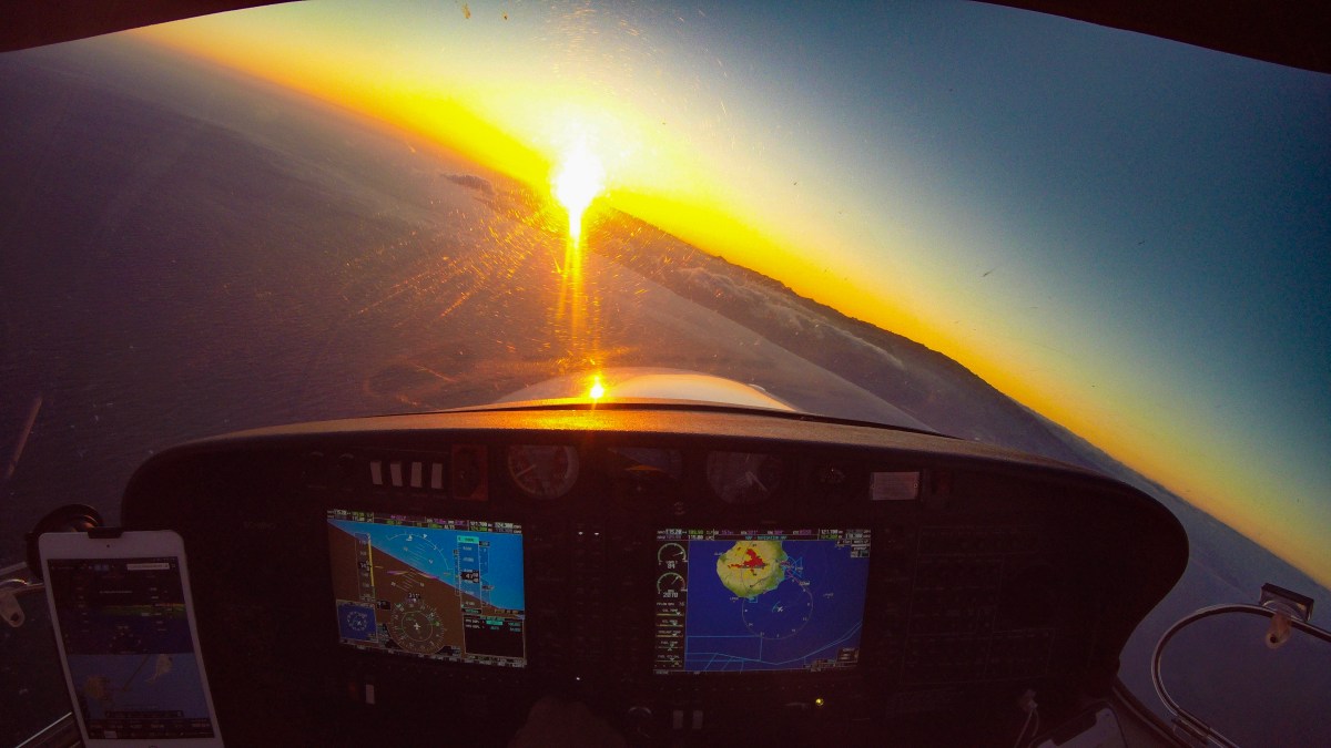 Reaching Gran Canaria at sunset
