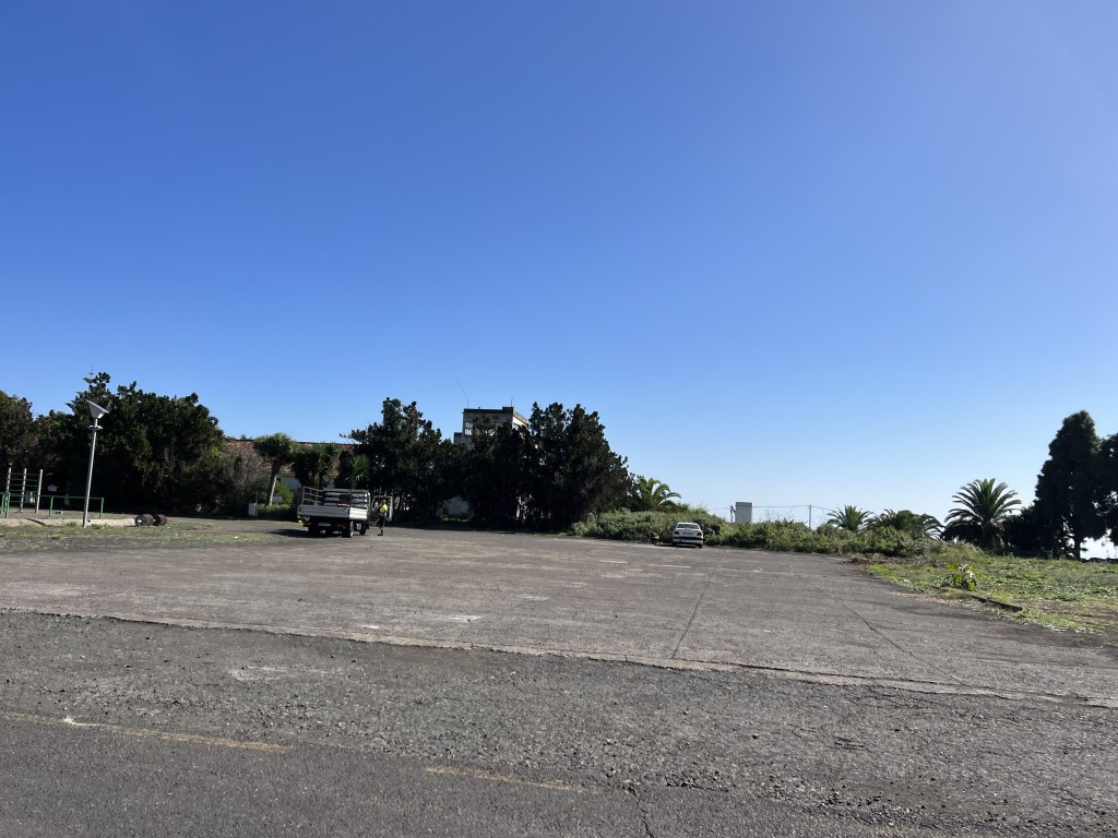 Looks like the old apron with the former tower in the bushes